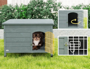 Psí bouda 80 x 55 x 53,5 cm | šedá č.3