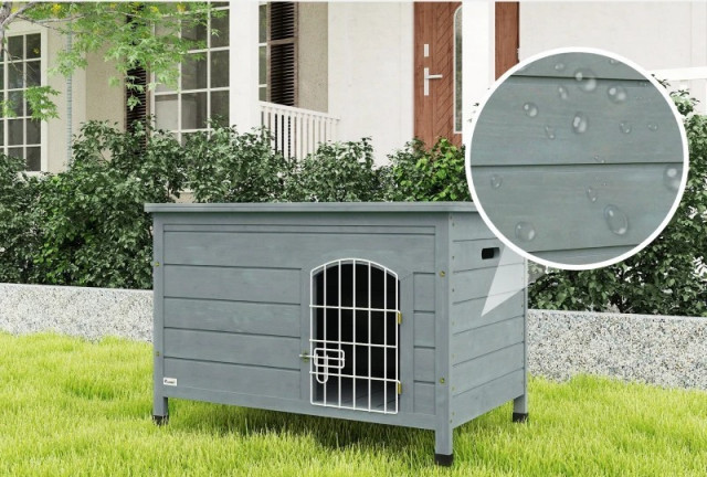 Psí bouda 80 x 55 x 53,5 cm | šedá č.4