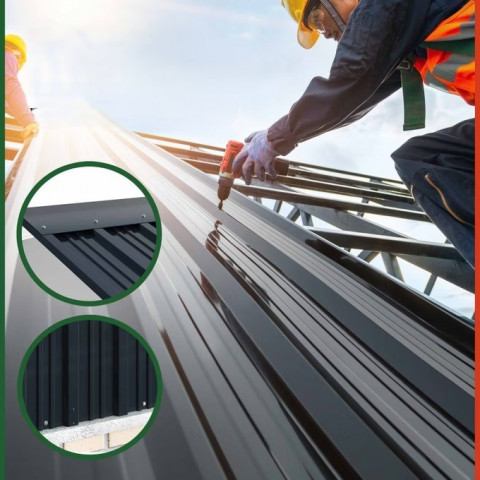 Sada 14 trapézových plechů 110x46cm | antracit č.3