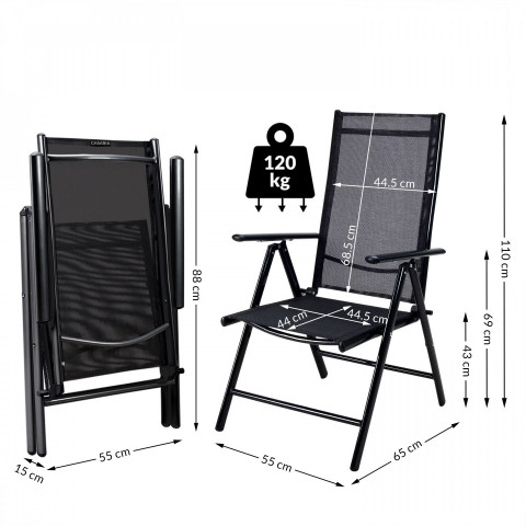 Sada 3 zahradních židlí Bern | antracit č.3