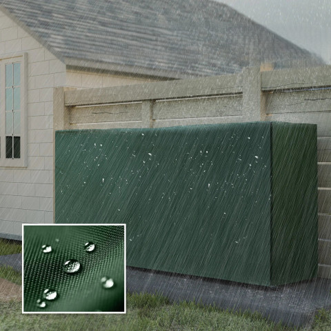 Stojan na palivové dříví 200 x 36 x 99 cm | černý + tmavě zelený č.6