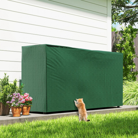 Stojan na palivové dříví 200 x 36 x 99 cm | černý + tmavě zelený č.3