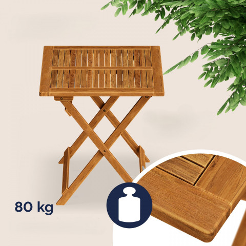 Zahradní skládací stůl z akáciového dřeva 70x70x73cm č.4
