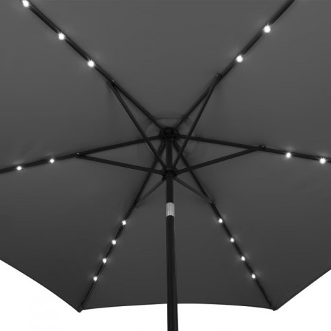 Zahradní slunečník s LED osvětlením Ø 270 cm | antracit č.4
