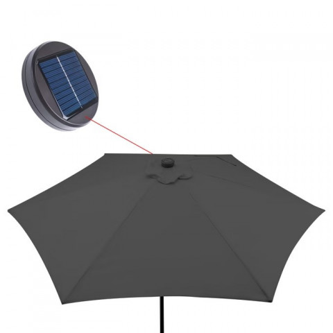 Zahradní slunečník s LED osvětlením Ø 270 cm | antracit č.6