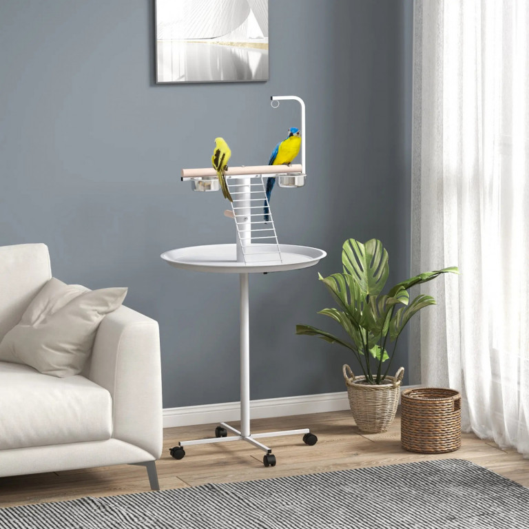 Stojan s krmítkem pro ptáky 138 cm | bílý