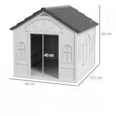 Bouda pro psy do 20 kg, 65 x 75,7 x 63 cm | šedá č.2