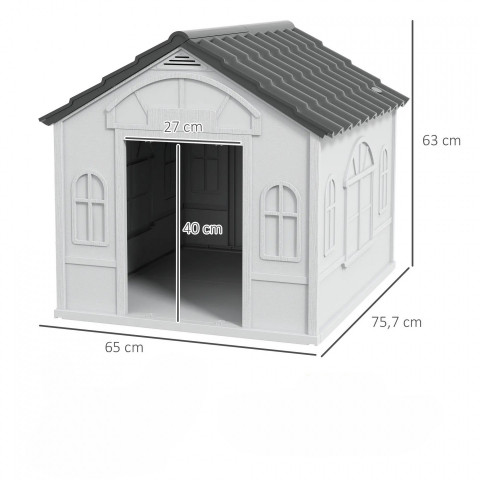 Bouda pro psy do 20 kg, 65 x 75,7 x 63 cm | šedá č.2