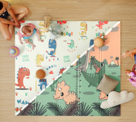 Dětská hrací podložka 196x176x1,5 cm | barevná