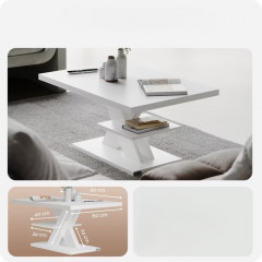 Konferenční stolek Detroit 90x60x45cm | bílý č.3