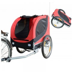 Prívesný vozík za bicykel pre psa | červeno-čierny č.1