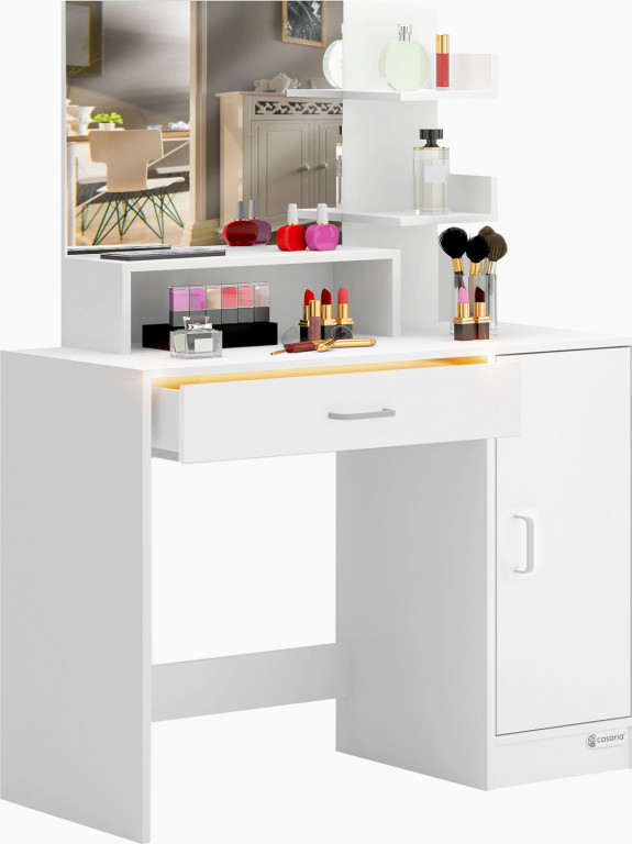 Toaletní stolek Jocelyn bílý 140x90x40cm