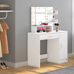 Toaletní stolek Jocelyn bílý 140x90x40cm LED č.1