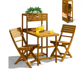 Zahradní skládací sedací souprava 3dílná z akáciového dřeva č.1