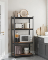 Nastavitelný úložný regál 40 x 80 x 160 cm | hnědý / černý č.3