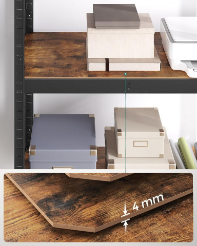 Nastavitelný úložný regál 40 x 80 x 160 cm | hnědý / černý č.5