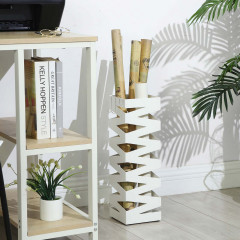 Kovový stojan na deštníky 15,5 x 15,5 x 49 cm | bílý