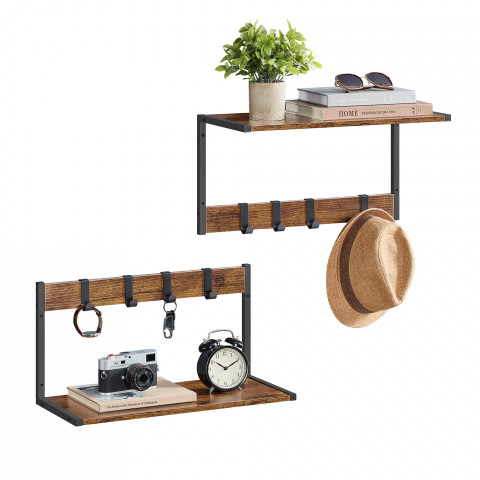Nástěnný věšák na kabáty sada 2ks 50 x 24,2 x 26,5 cm | rustikální hnědá č.6