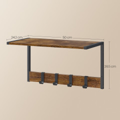 Nástěnný věšák na kabáty sada 2ks 50 x 24,2 x 26,5 cm | rustikální hnědá č.2