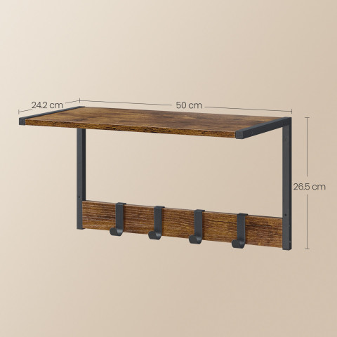 Nástěnný věšák na kabáty sada 2ks 50 x 24,2 x 26,5 cm | rustikální hnědá č.2