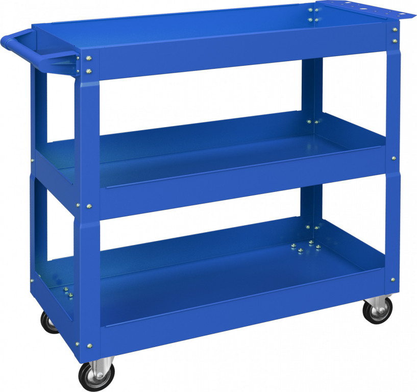 Ocelový vozík na nářadí se 3 úrovněmi | modrý