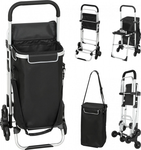 Skládací nákupní vozík 3 v 1 s objemem 40 litrů | černý č.2