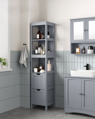 Úzká skříňka do koupelny 30 x 30 x 141,5 cm | šedá č.1
