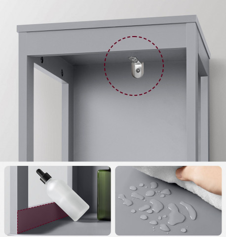 Úzká skříňka do koupelny 30 x 30 x 141,5 cm | šedá č.5