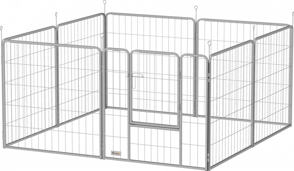 Výběh pro štěňata 80 cm vysoký | stříbrný