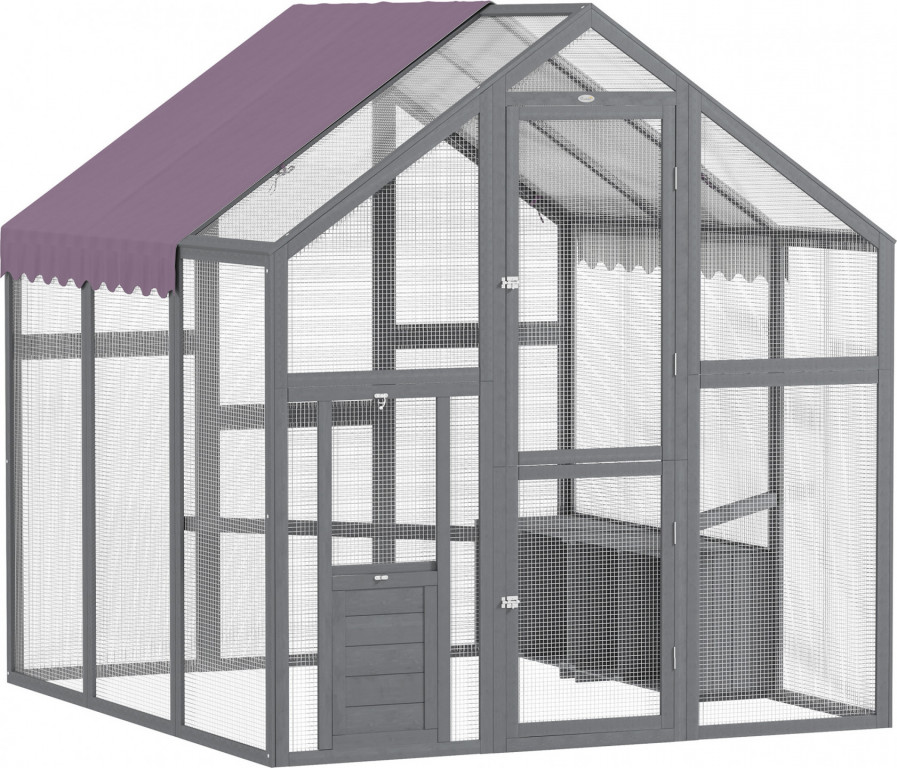 Volný výběh pro kuřata 1,7 x 1,8 x 1,8 cm | šedý