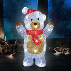 LED akrylová figurka vánoční medvídek č.1