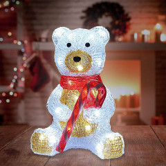 LED akrylová figurka sedící medvídek