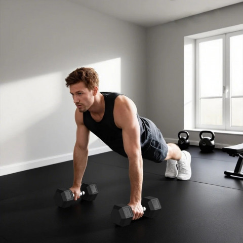 Činky se zátěžovými kotouči 2x20 kg | černé č.5