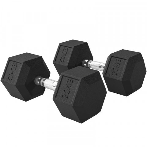 Činky se zátěžovými kotouči 2x20 kg | černé č.4