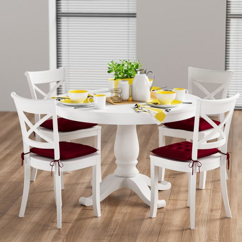 Polštáře na židle 6ks 43 x 39 x 5 cm | Tmavě červené č.2