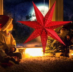 LED papírová hvězda Ø60cm | červená č.1