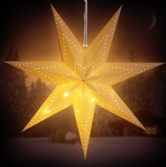LED papírová hvězda Ø60cm | krémová