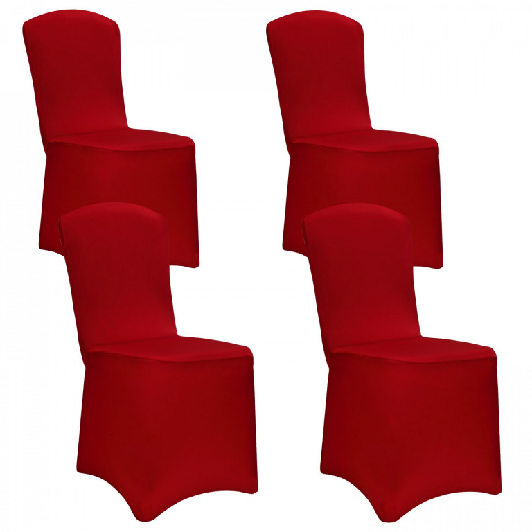 Sada 4 potahů na židle | bordová