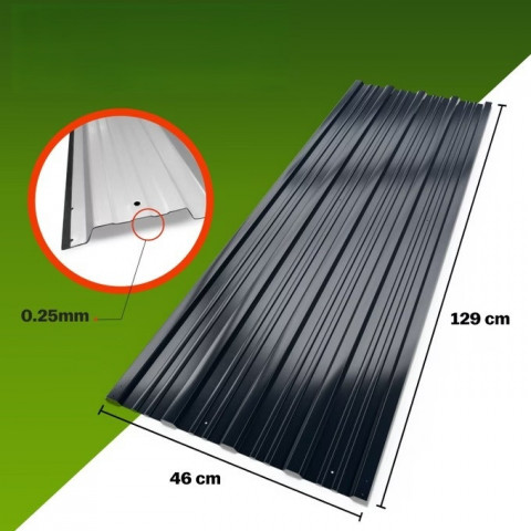 Sada 12 trapézových plechů 129x46 cm | antracit č.2