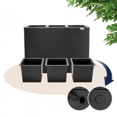 Polyratanový květináč 83x30,5x60cm | černý č.3