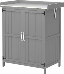 Zahradní skříňka na nářadí s pracovní deskou | šedá č.1