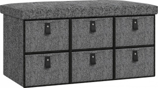 Lavice na boty se 6 boxy 76,5 x 38 x 38 cm | tmavě šedá č.1