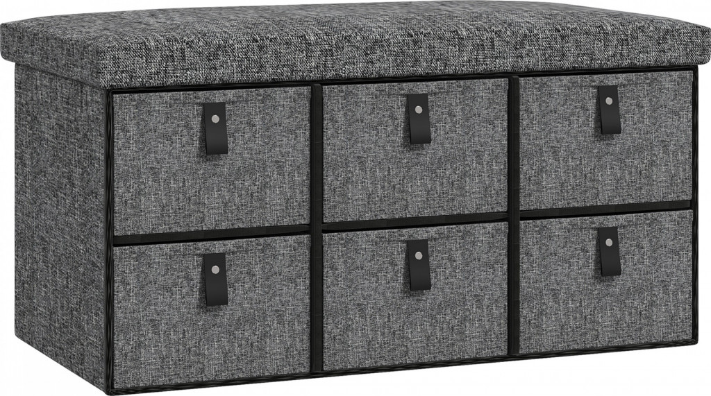 Lavice na boty se 6 boxy 76,5 x 38 x 38 cm | tmavě šedá