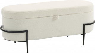 Lavice s úložným prostorem 114,5 x 40 x 48 cm | krémově bílá č.1