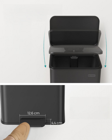 Kuchyňský odpadkový koš 40 l s 15 sáčky | černý č.4