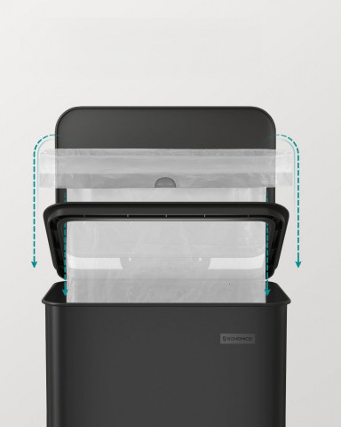 Kuchyňský odpadkový koš 40 l s 15 sáčky | černý č.2