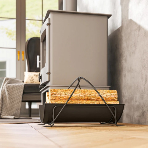 Stojan na palivové dřevo 51 x 38 x 33 cm | černý č.4