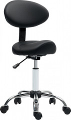 Výškově nastavitelná pojízdná stolička s opěradlem | černá č.1