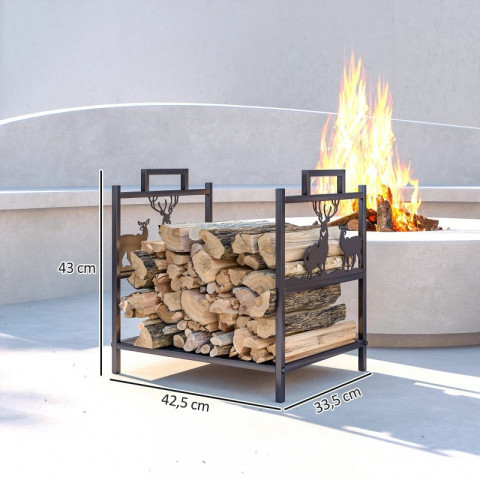 Stojan na dřevo 42,5 x 33,5 x 43 cm | černý č.6