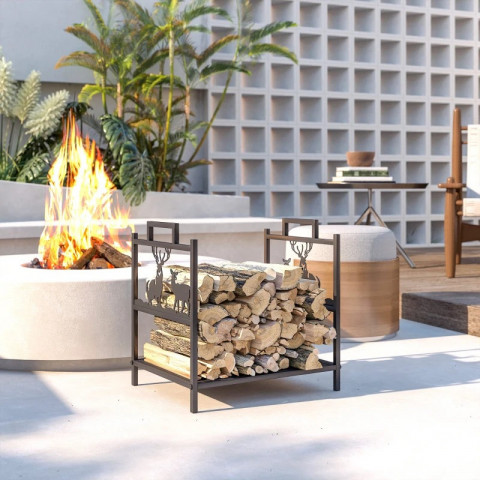 Stojan na dřevo 42,5 x 33,5 x 43 cm | černý č.2